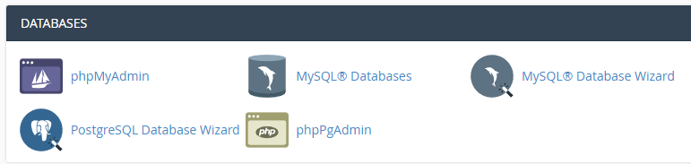cPanel's database tools.