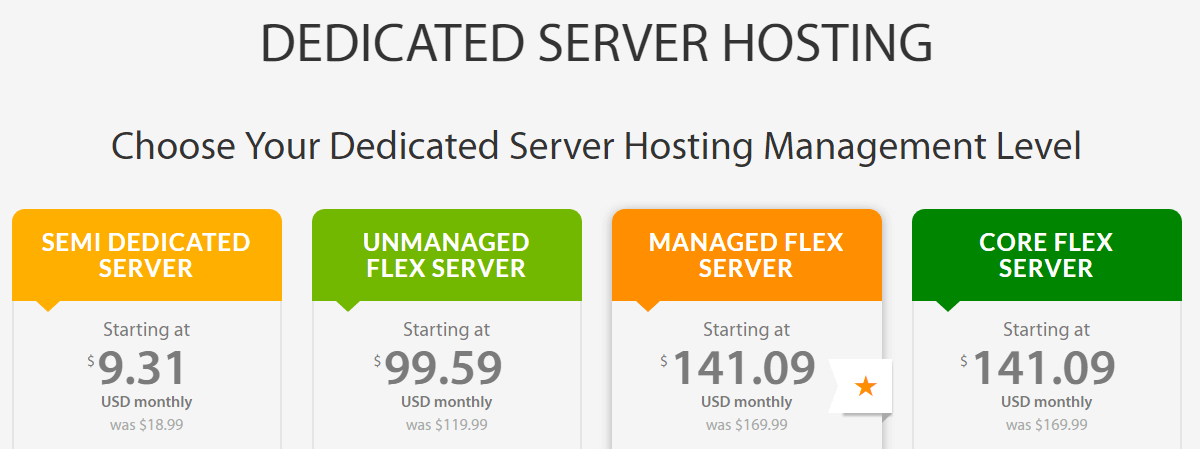 Several hosting plans, both managed and unmanaged.