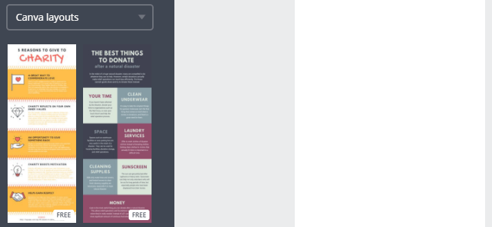 A couple of Canva's layout options.