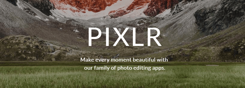 The Pixlr homepage.