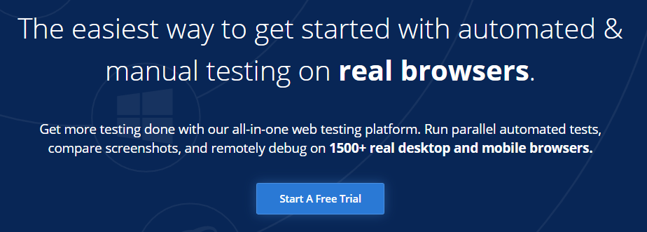 The CrossBrowserTesting homepage.