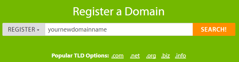 Registering a new domain name.