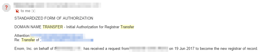 Verifying your domain transfer.
