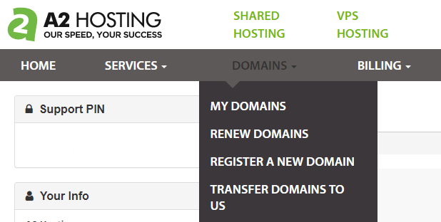 Initiating a new domain transfer.