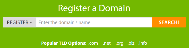 Registering a domain.