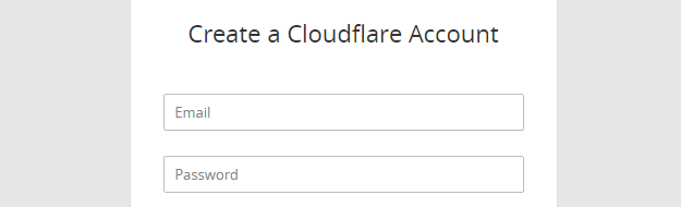 Signing up to Cloudflare.