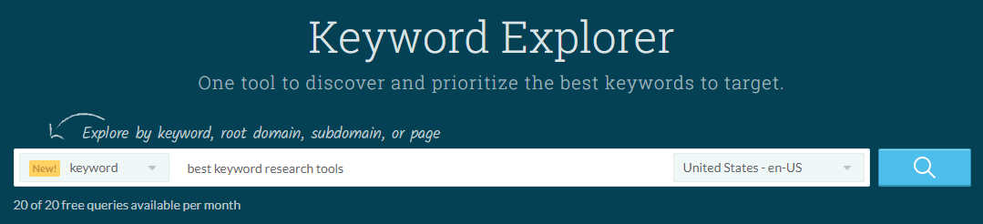 The Moz Keyword Explorer.