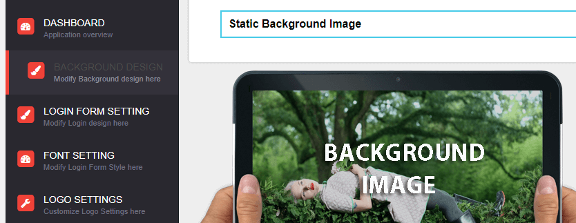 The background design tab.