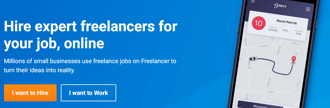 The Freelancer homepage.