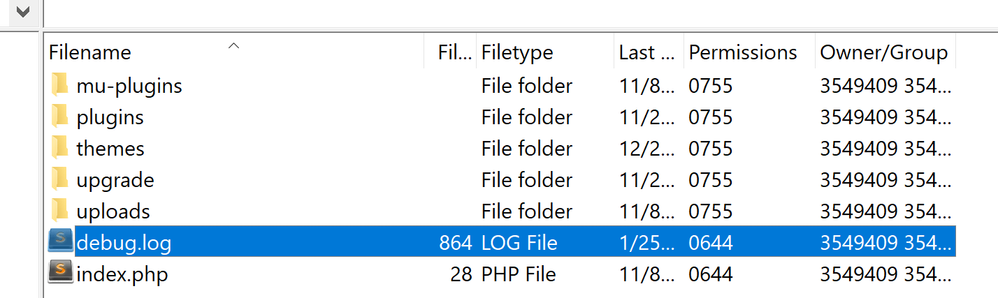 Your debug.log file.
