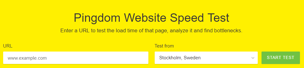 The Pingdom Tools homepage.