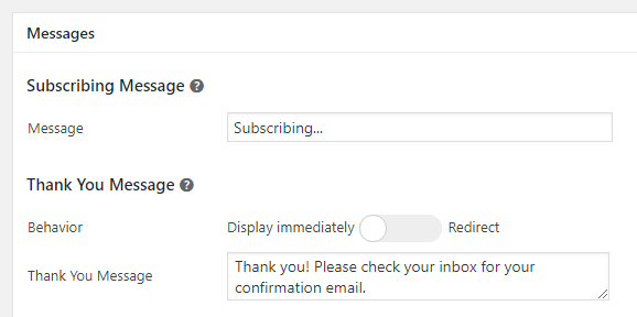 Customizing your form's messages.