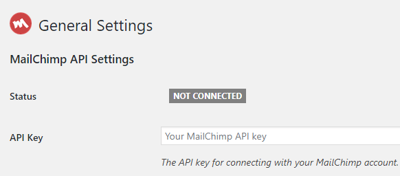 Adding your MailChimp API key to the plugin.