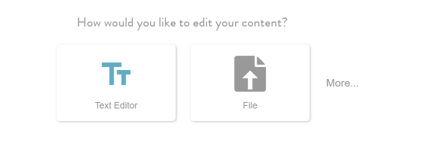 Choosing whether to use CoSchedule's editor or uploading your content.