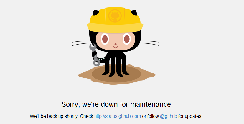 GitHub's maintenance page.