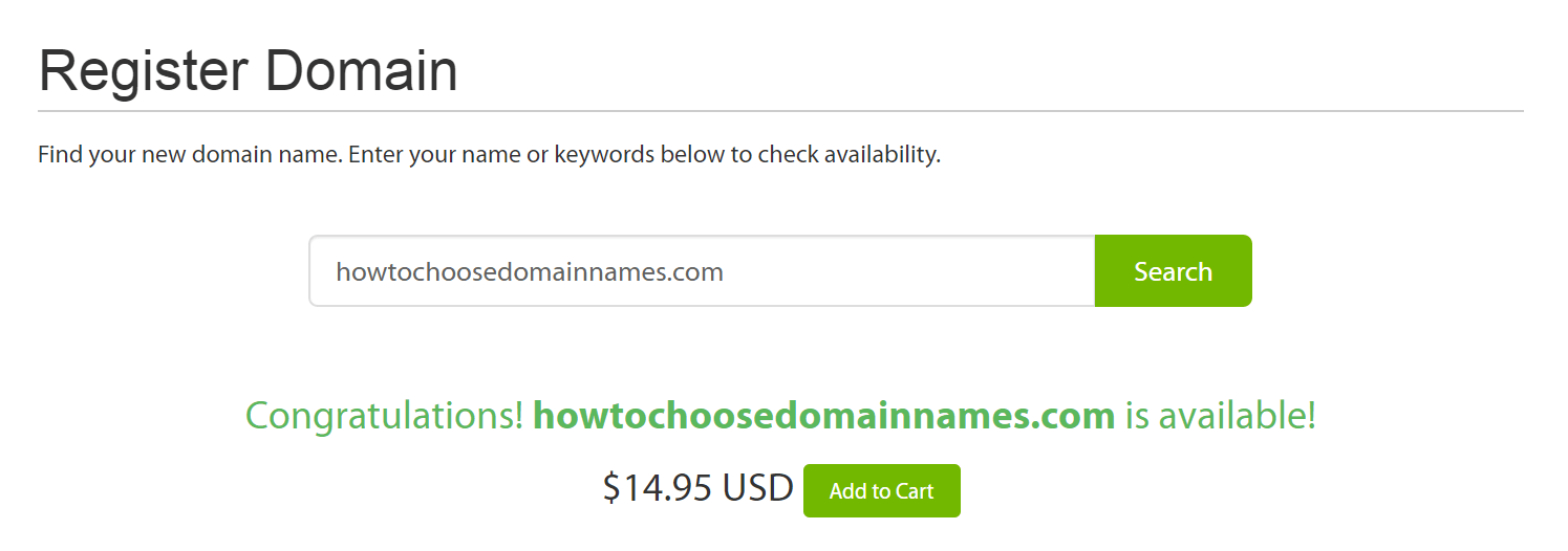 An example of a cheap domain name.