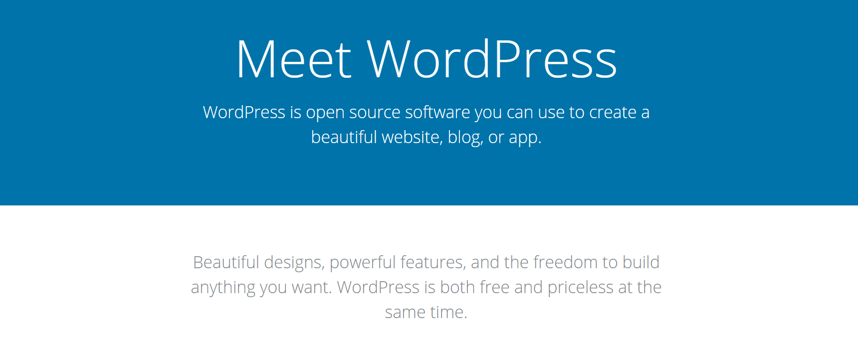 The WordPress website.