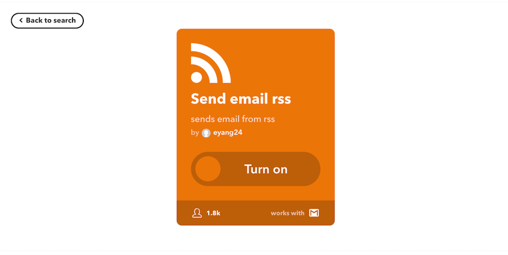 The Send email rss applet.