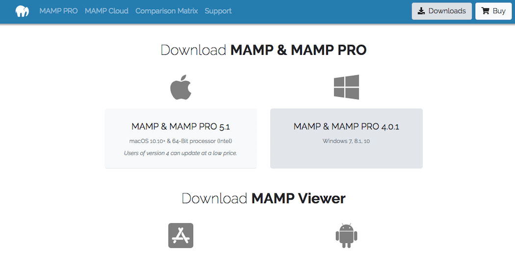 The MAMP website.