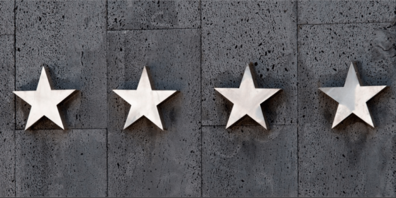 Four stars on a wall.