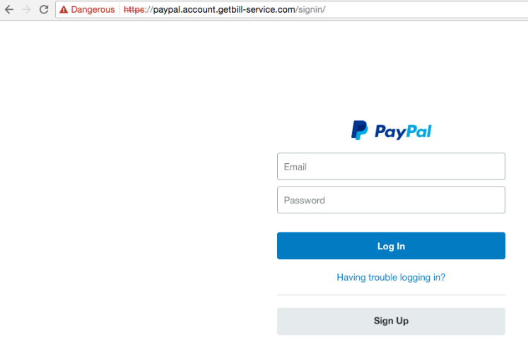 A fake PayPal clone.
