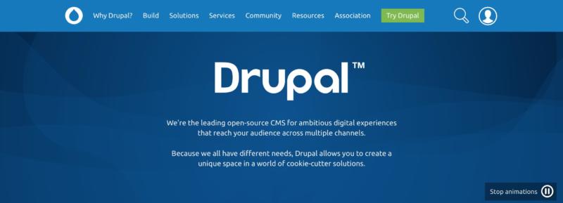 The Drupal home page.