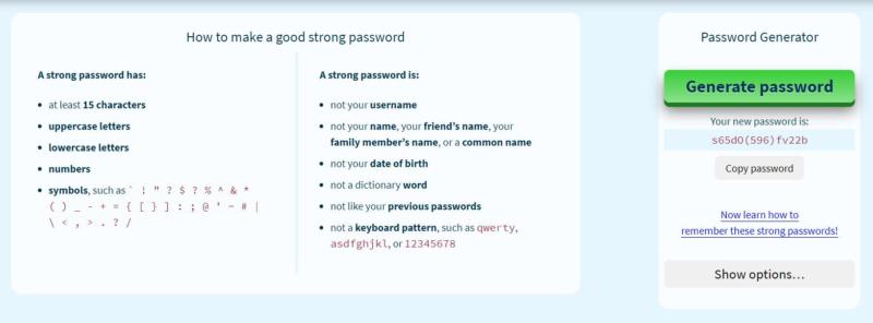 An example of a password generator.