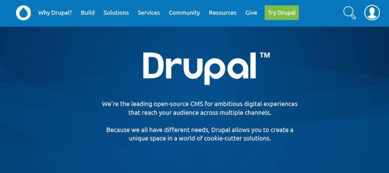 The Drupal homepage.