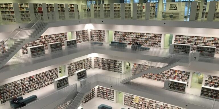 A multi-level library.