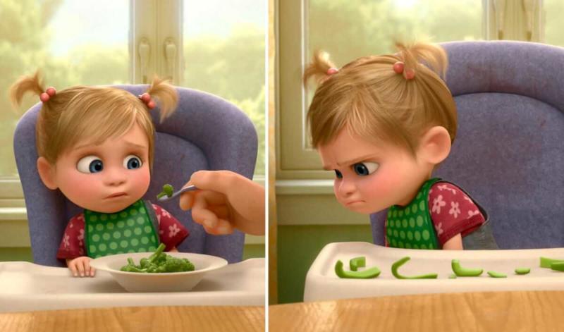 A side-by-side of the American and Japanese versions of the Disney-Pixar movie Inside Out.