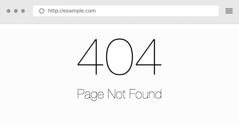 An example of a 404 error page.