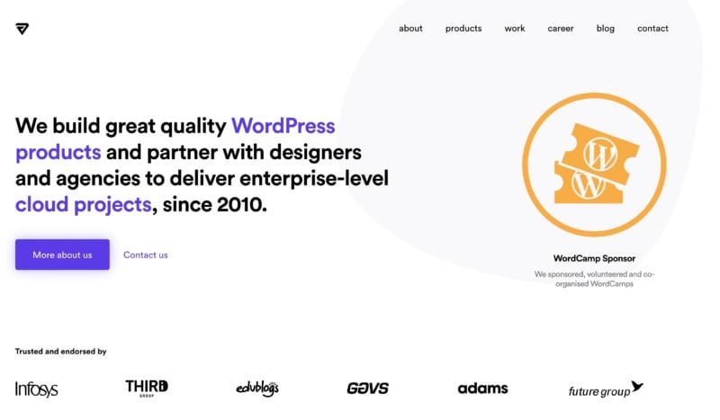 A web design and development WordPress site, created with the Frontity framework.