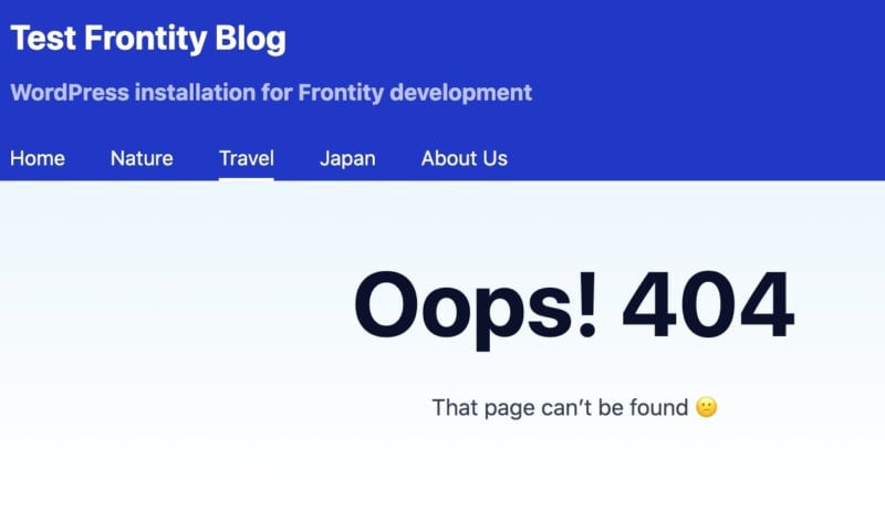 A WordPress 404 error. 