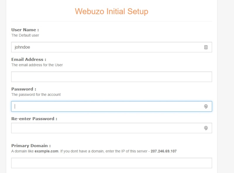 The Webuzo browser.