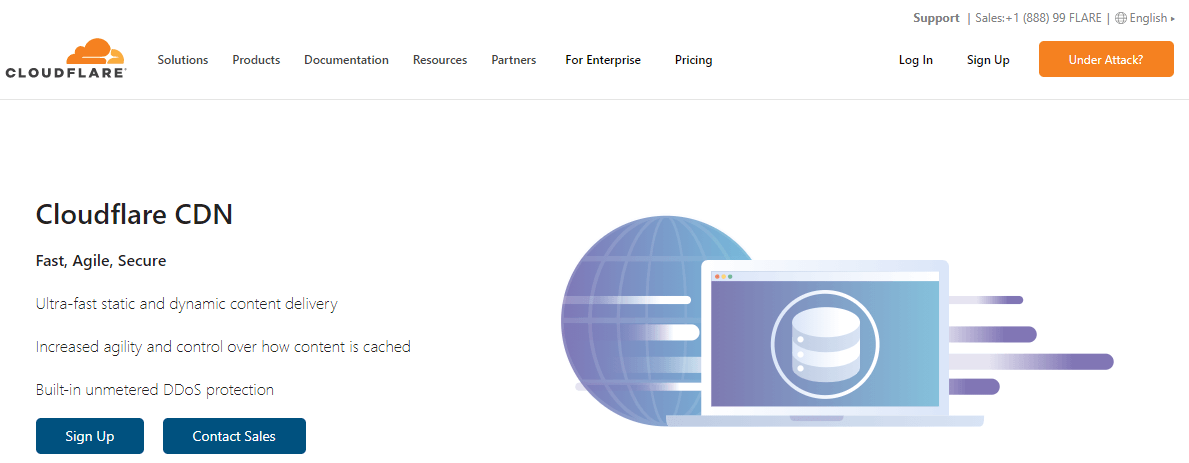 The Cloudflare website.