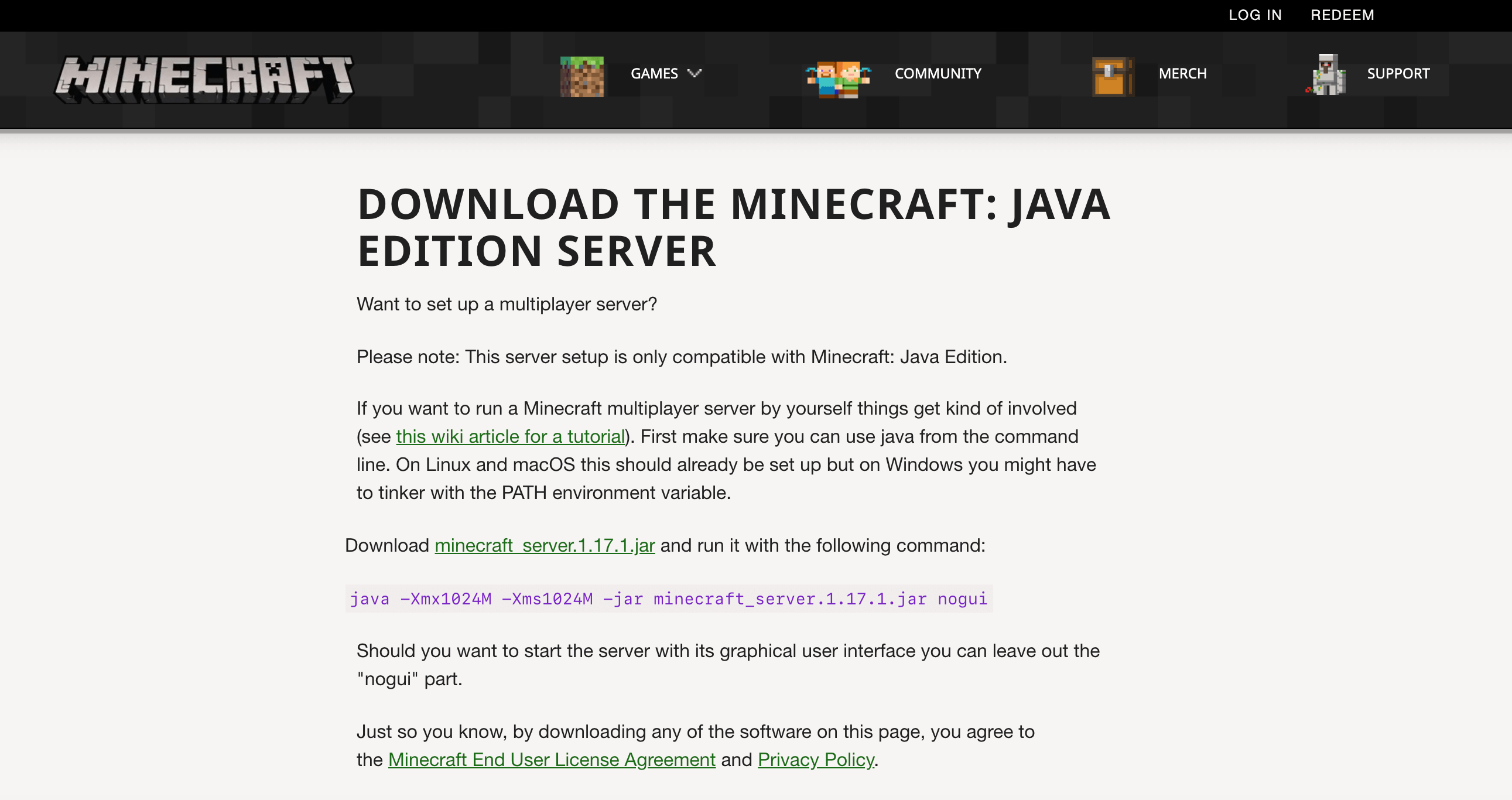 Download Minecraft & Server Software