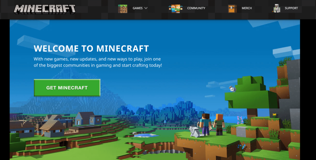 The Minecraft website.
