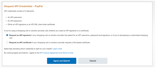 Request API Credentials