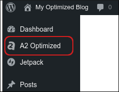 A2 Optimized WP - Dashboard menu