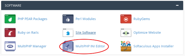 Kuidas muuta PHP versioone ja seadistusi MultiPHP abil kb cpanel paper lantern multiphp ini editor icon
