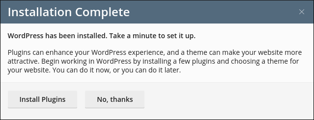 How to install WordPress using the cPanel WordPress Toolkit kb cpanel wp toolkit installation complete