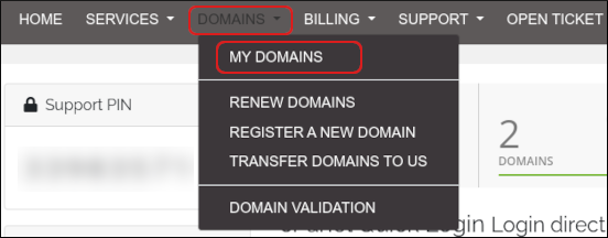 Customer Portal - My domains