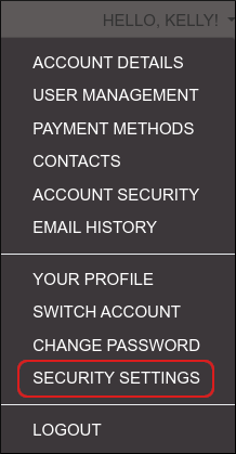 Customer Portal - Security Settings