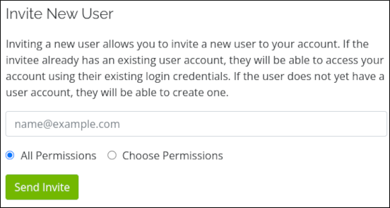 Customer Portal - User Management - Invite New User