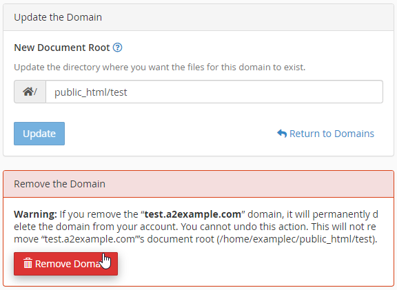 How to use the cPanel Domains tool kb domains management