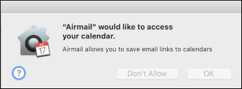 Airmail - Access calendar