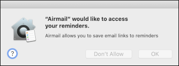 Airmail - Access reminders