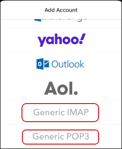 Airmail - IMAP and POP3 selection