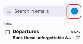 Android - Gmail - Account profile icon