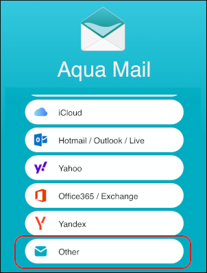Aqua Mail - iOS - Account type